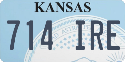 KS license plate 714IRE