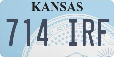KS license plate 714IRF