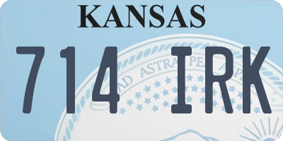 KS license plate 714IRK