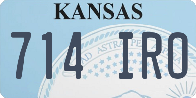 KS license plate 714IRO