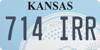 KS license plate 714IRR