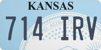 KS license plate 714IRV