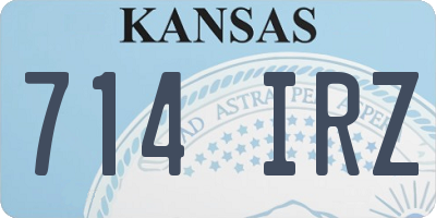 KS license plate 714IRZ