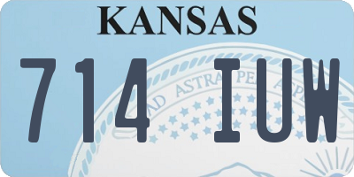 KS license plate 714IUW