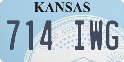 KS license plate 714IWG