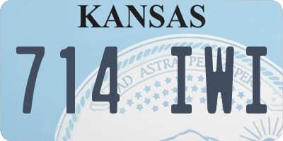 KS license plate 714IWI