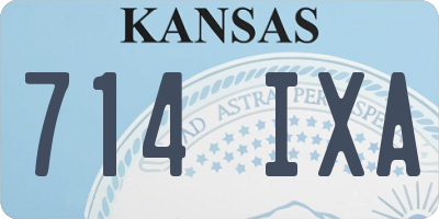 KS license plate 714IXA