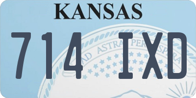 KS license plate 714IXD