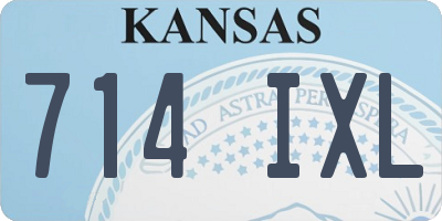 KS license plate 714IXL