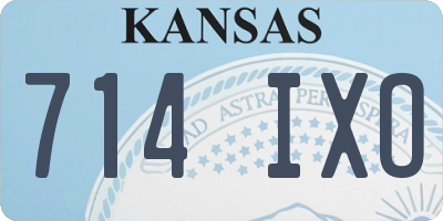 KS license plate 714IXO