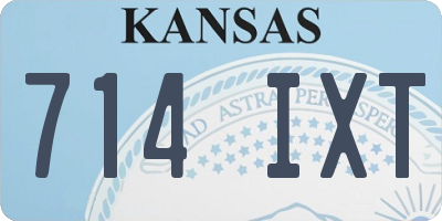 KS license plate 714IXT