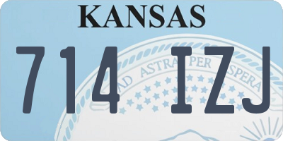 KS license plate 714IZJ