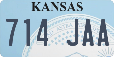 KS license plate 714JAA