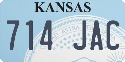 KS license plate 714JAC