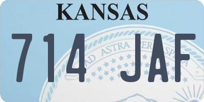 KS license plate 714JAF