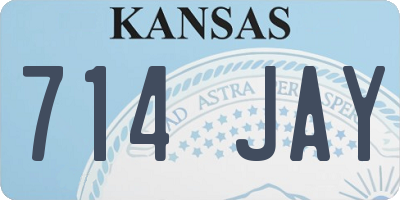 KS license plate 714JAY