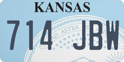 KS license plate 714JBW