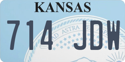 KS license plate 714JDW