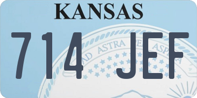 KS license plate 714JEF