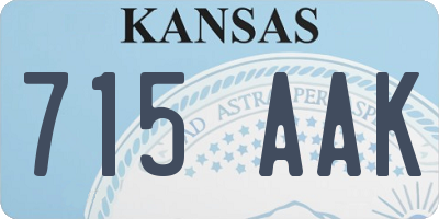 KS license plate 715AAK