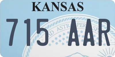 KS license plate 715AAR