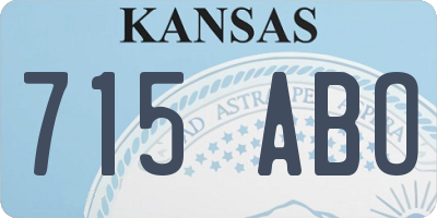 KS license plate 715ABO