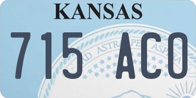 KS license plate 715ACO
