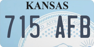 KS license plate 715AFB