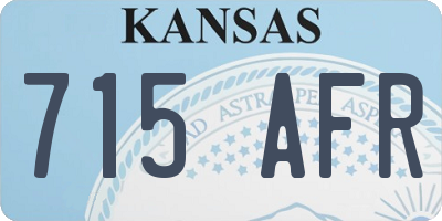 KS license plate 715AFR