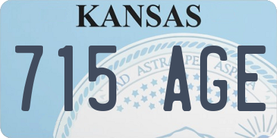KS license plate 715AGE