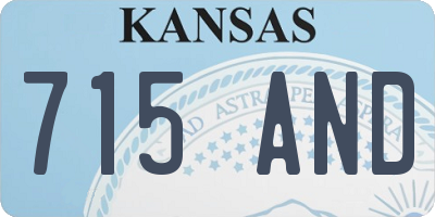 KS license plate 715AND