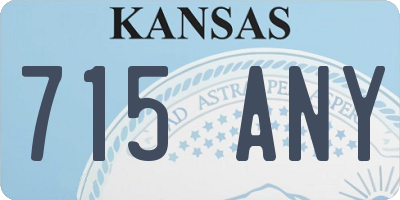 KS license plate 715ANY