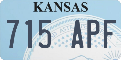 KS license plate 715APF