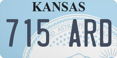 KS license plate 715ARD