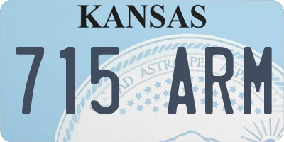 KS license plate 715ARM