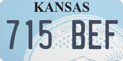 KS license plate 715BEF