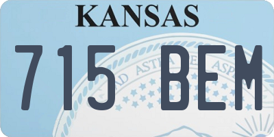 KS license plate 715BEM