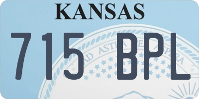 KS license plate 715BPL