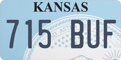 KS license plate 715BUF