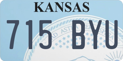 KS license plate 715BYU