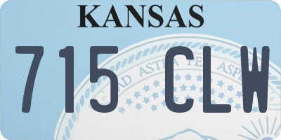 KS license plate 715CLW