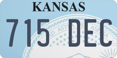 KS license plate 715DEC
