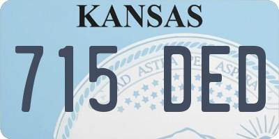 KS license plate 715DED