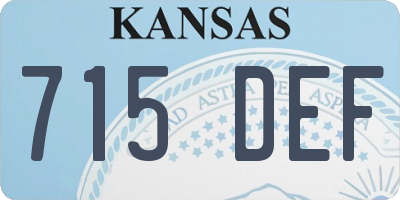 KS license plate 715DEF
