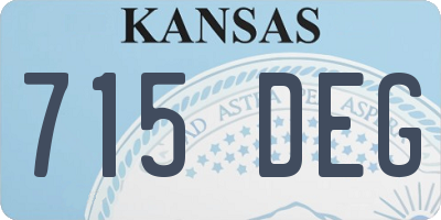 KS license plate 715DEG