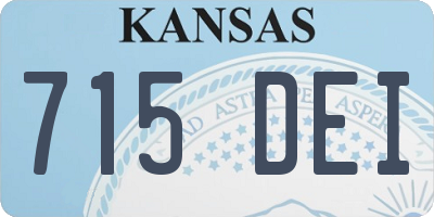 KS license plate 715DEI