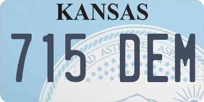 KS license plate 715DEM