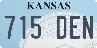 KS license plate 715DEN