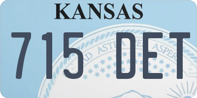 KS license plate 715DET