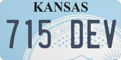 KS license plate 715DEV